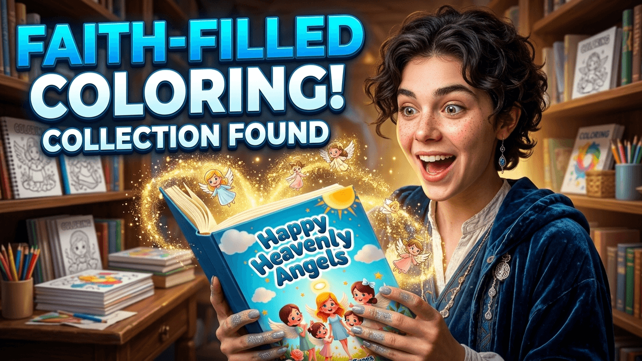 Happy Heavenly Angels 😇 Christian Coloring Book for Kids Ages 3–5
